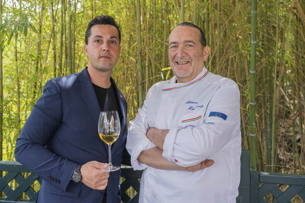 Giacomo Pittaluga e chef Mauro Manfredi Olimpo Sestri Levante