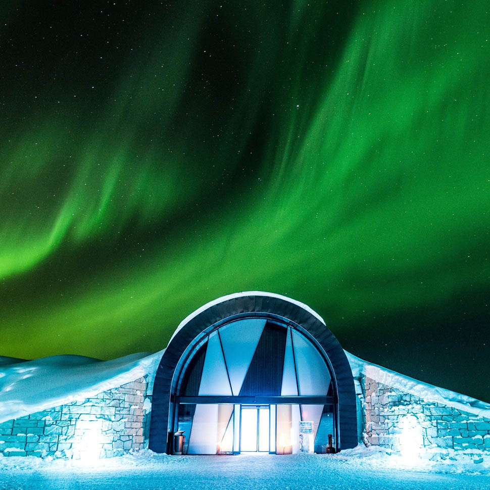Icehotel di Jukkasjarvi Asaf Kliger esterni